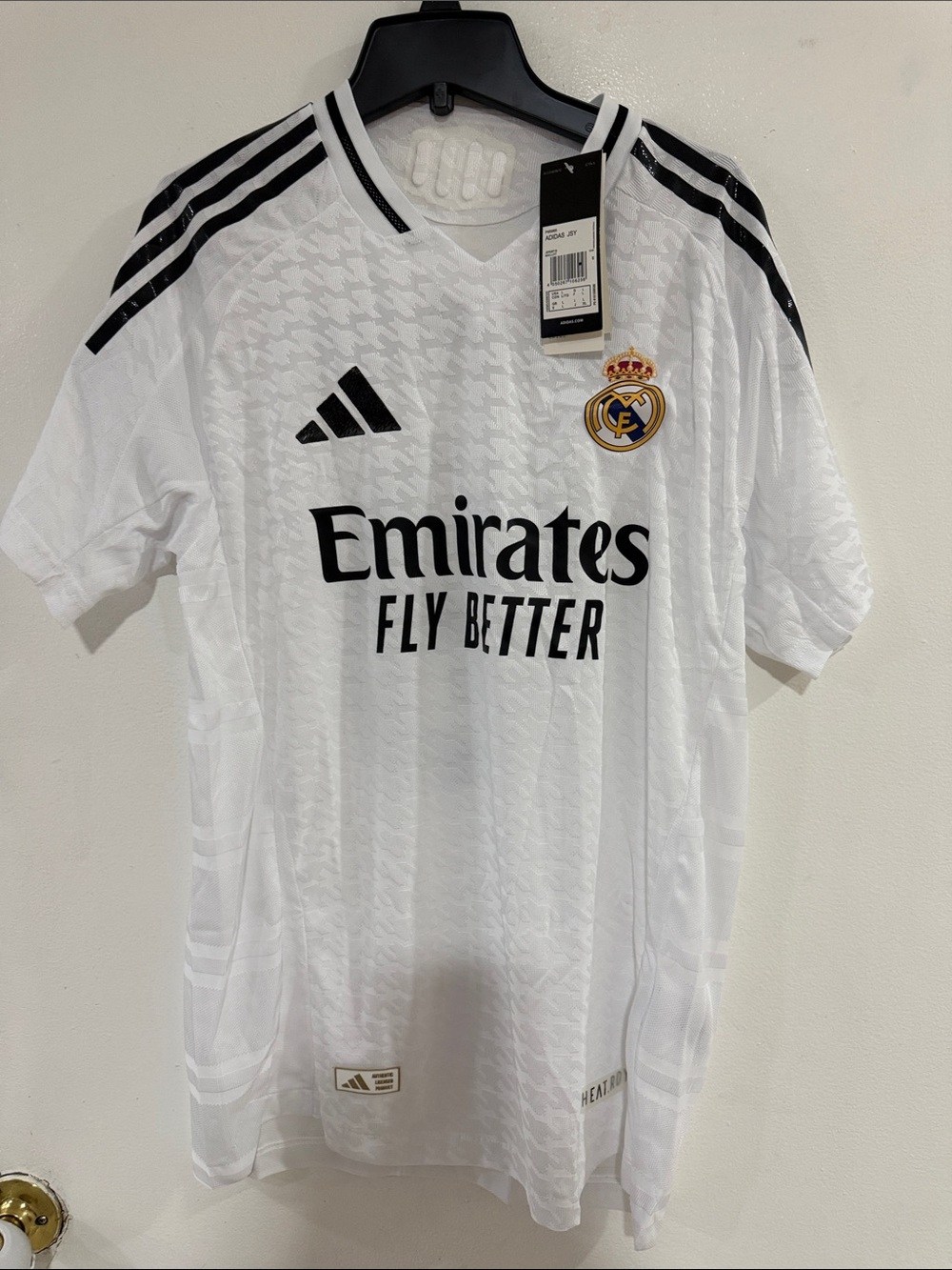 adidas White and Black Real Madrid Home Shirt